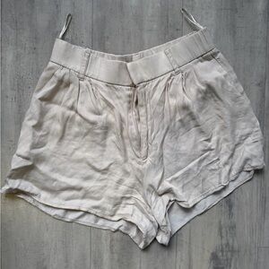 Zara Cream Elastic Waist Shorts